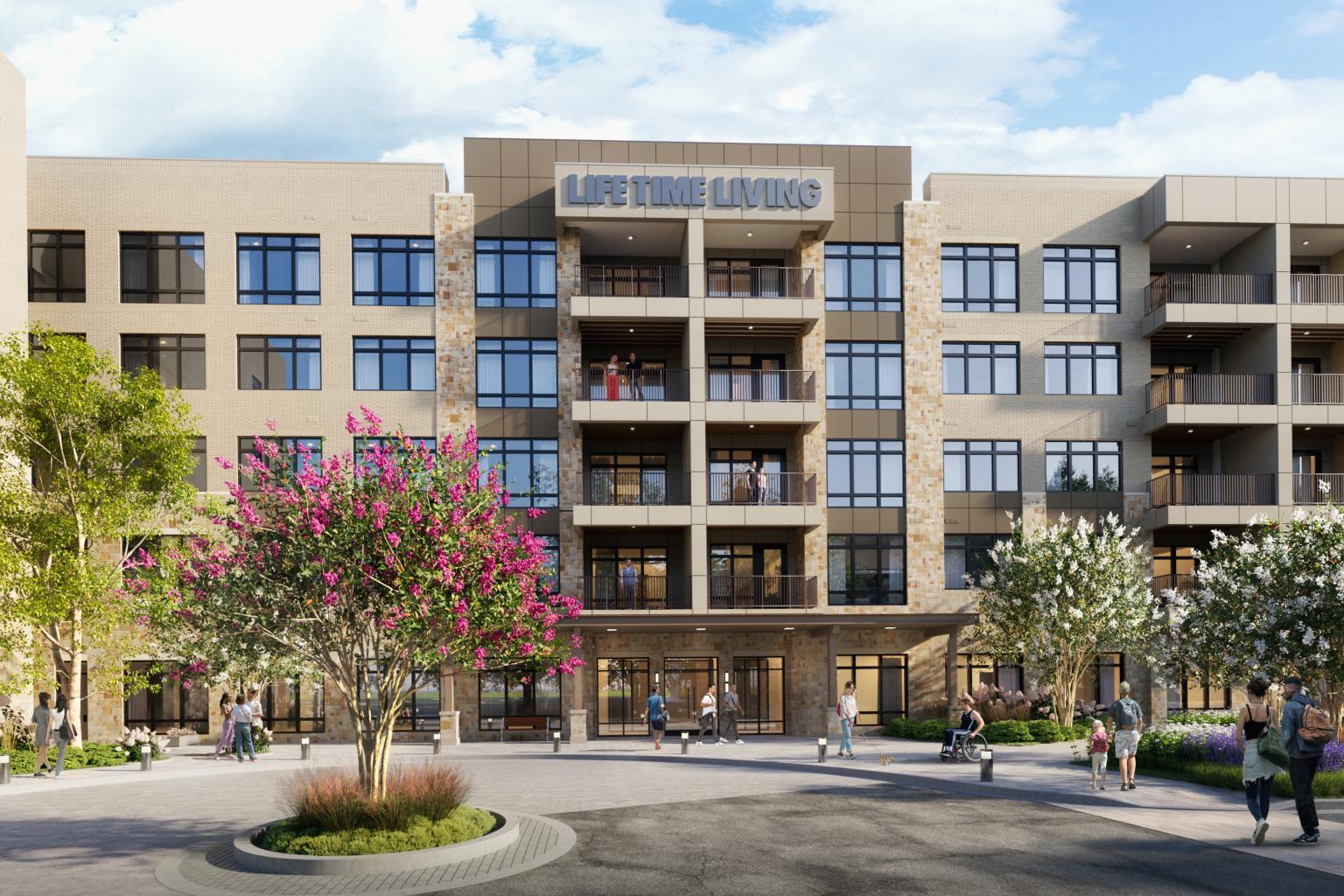 An image of the exterior of the Life Time Living in King of Prussia, CT