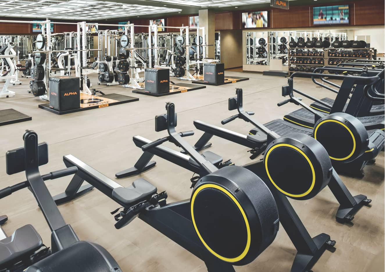 The fitness floor at a Life Time Athletic Resort and Spa