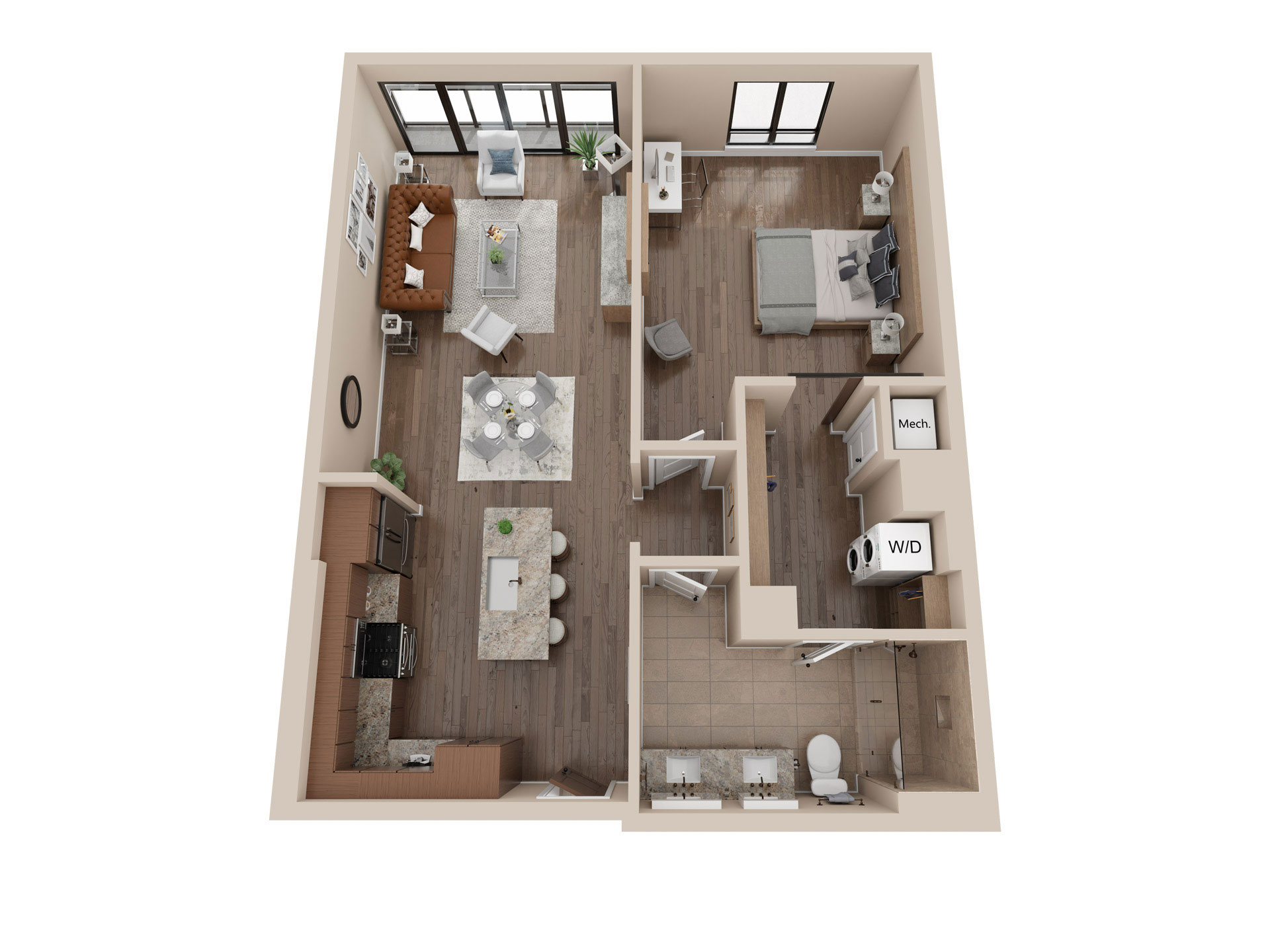 3 dimensional floorplan for apartment a 4
