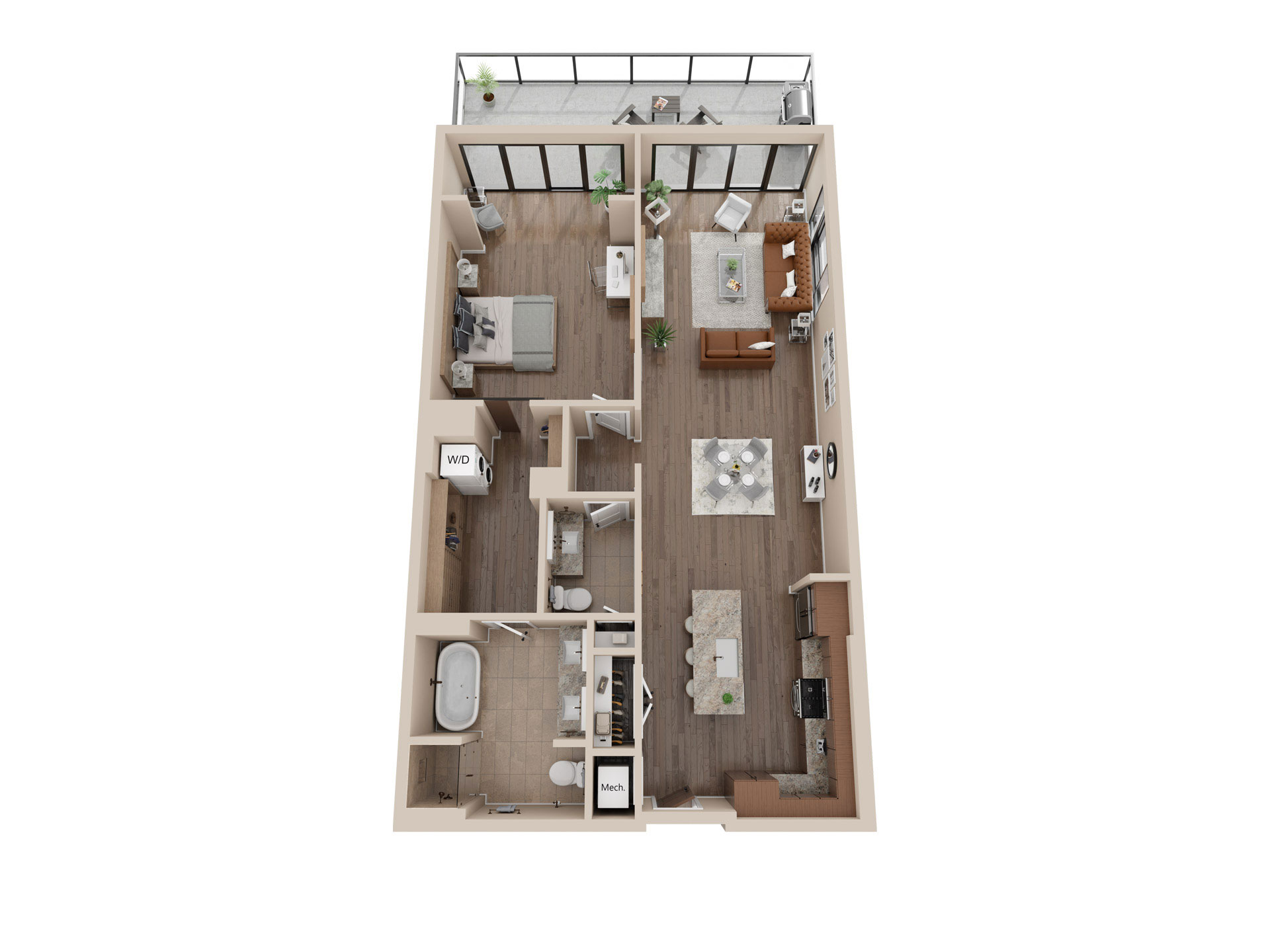 3 dimensional floorplan for apartment a 6